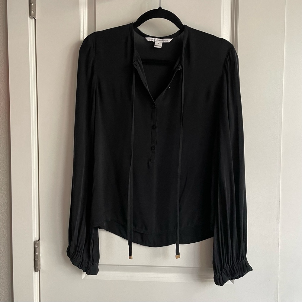 Diane Von Furstenberg Whitman Long Sleeve Silk Blouse